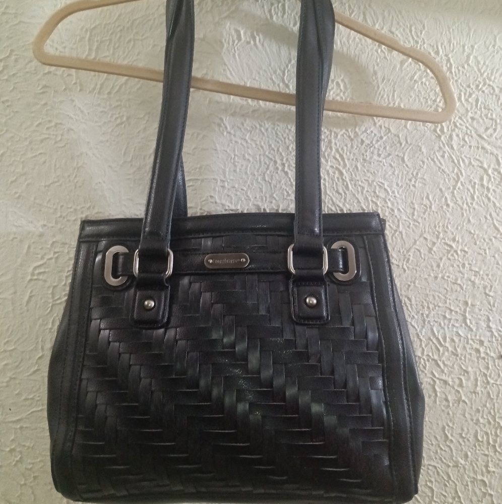 Longaberger Black Leather Shoulder Bag